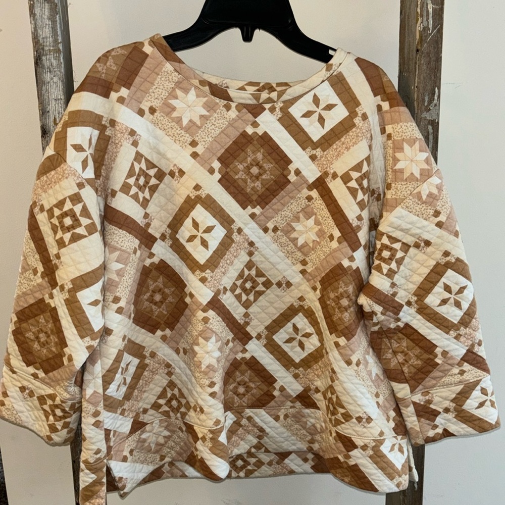 Lands End quilt pattern sweater top